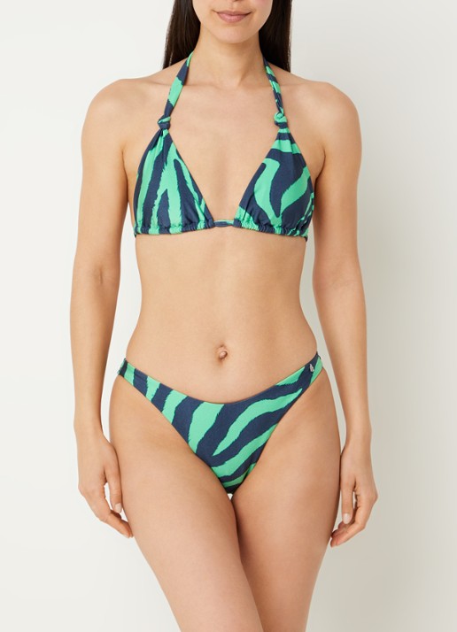 Beachlife Green Tiger high waisted bikinislip