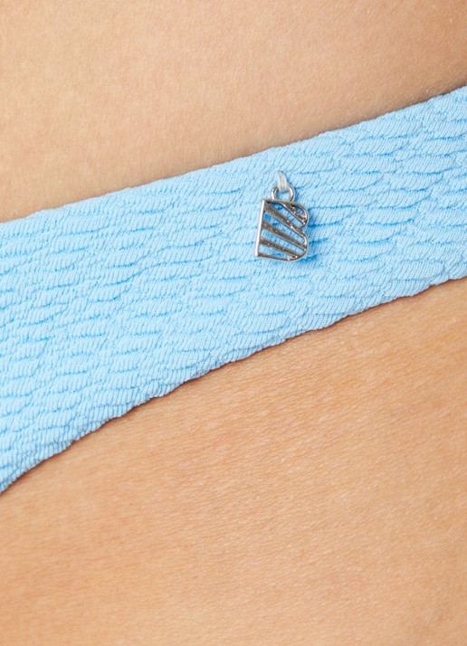 Beachlife High waisted brazilian bikinislip met structuur - detail 3 lichtblauw