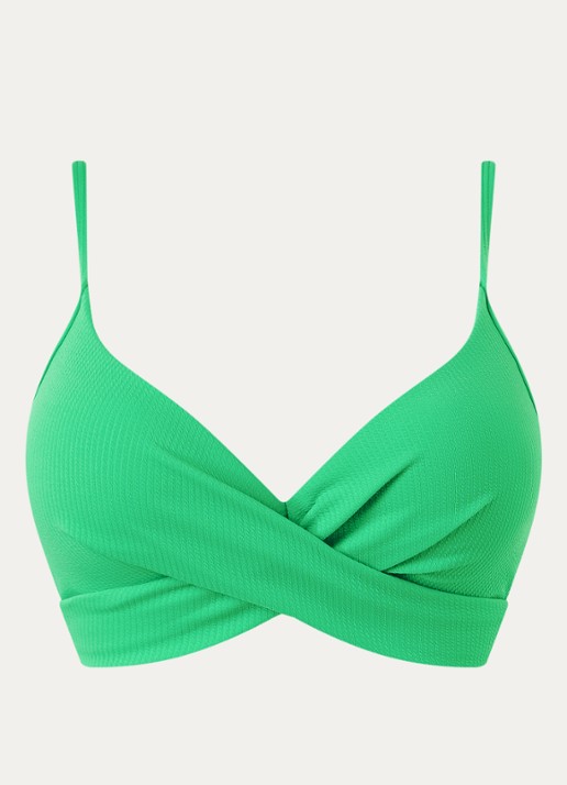 Beachlife Spring voorgevormde bikinitop met plooidetail - voorkant 5 groen