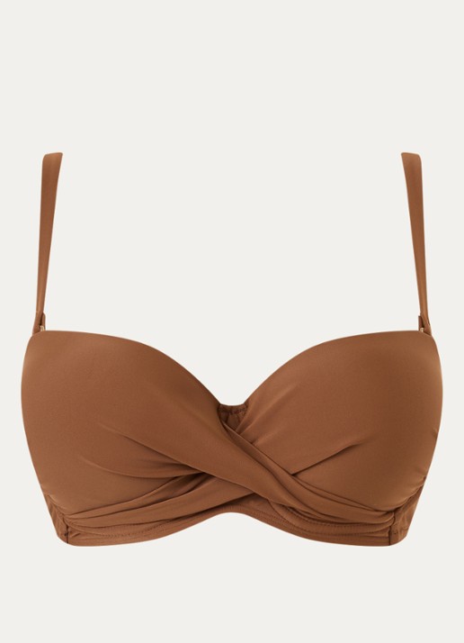 Beachlife Twist voorgevormde bikinitop - voorkant bruin