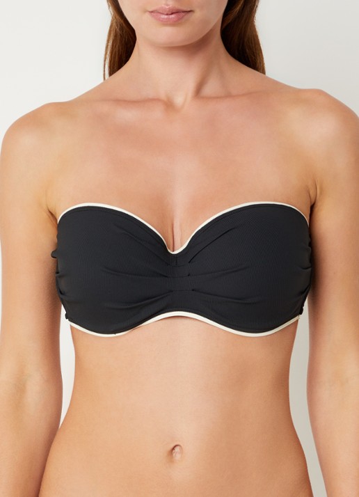 Beachlife Vanilla voorgevormde bandeau bikinitop - detail 4 zwart