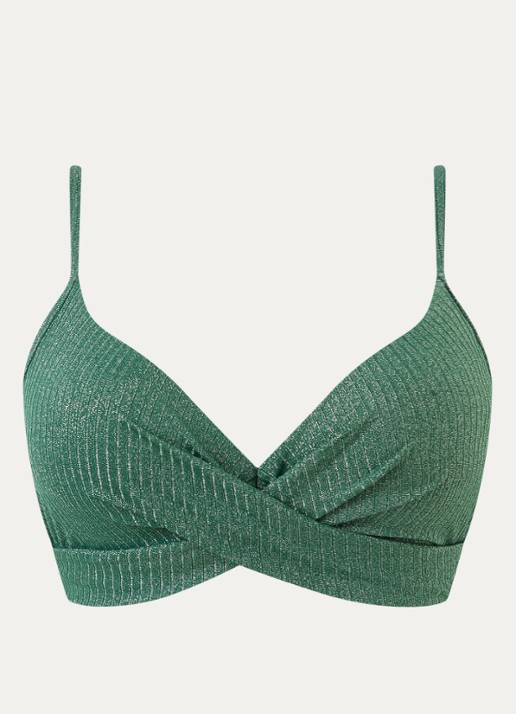 Beachlife Voorgevormde bikinitop met lurex - voorkant 5 donkergroen