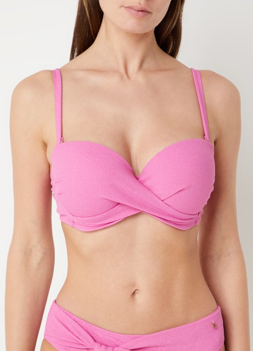Beachlife Voorgevormde bikinitop met lurex - voorkant 6 roze