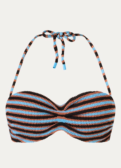 Beachlife Voorgevormde triangel bikinitop met streepprint - voorkant 3 zwart