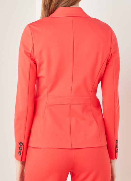 Beaumont Blazer van jersey met klepzakken - achterkant 4 koraalrood