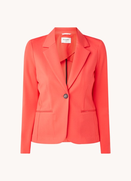 Beaumont Blazer van jersey met klepzakken - voorkant 2 koraalrood