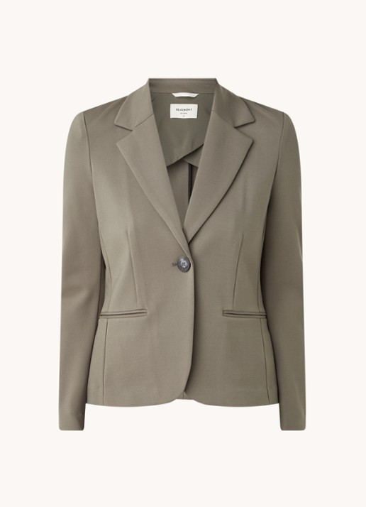 Beaumont Blazer van jersey met klepzakken - voorkant 2 olijfgroen