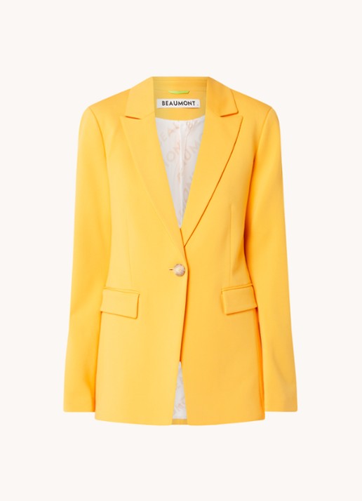 Beaumont Blazer van jersey met structuur en klepzakken - voorkant oranje