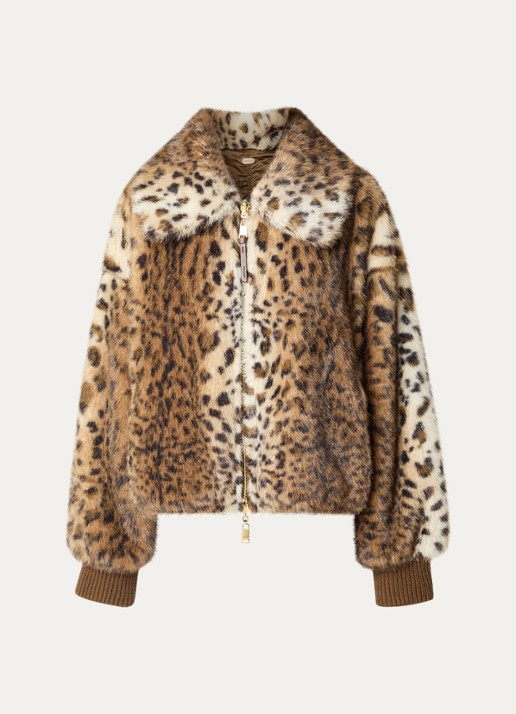 Beaumont Carmela reversible jack met panterprint - voorkant 3 khaki