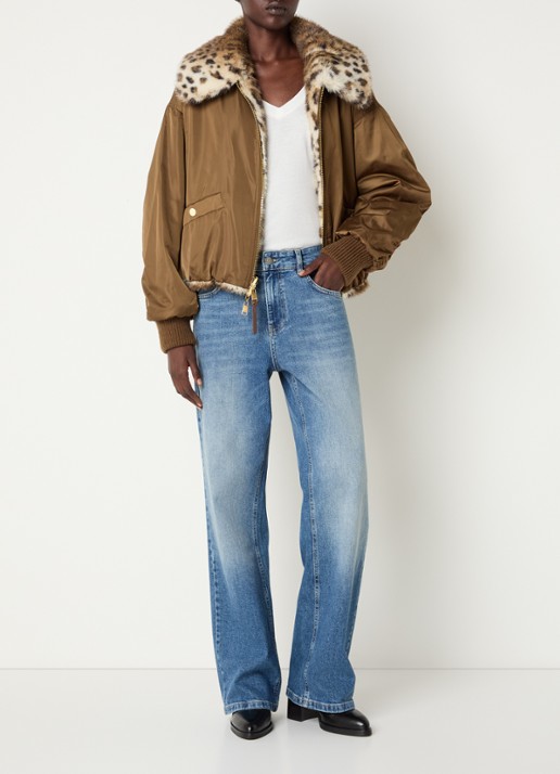 Beaumont Carmela reversible jack met panterprint - voorkant 4 khaki