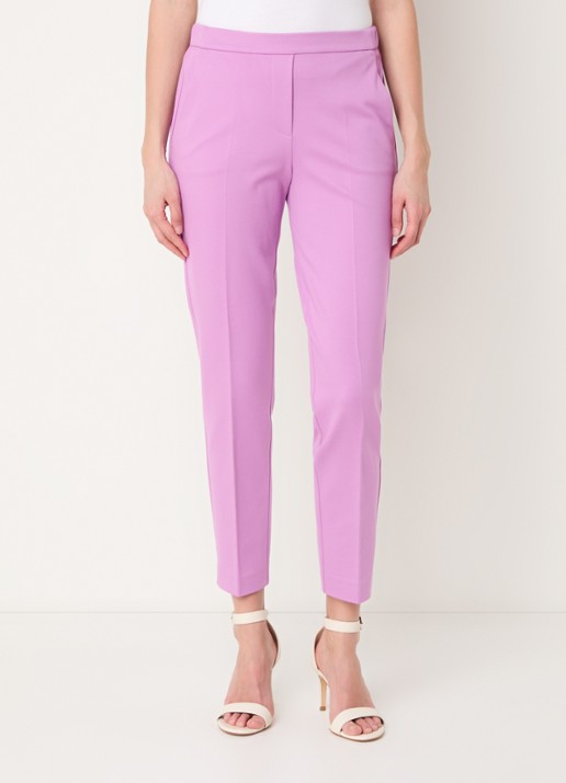 Beaumont Charlie mid waist tapered fit cropped pantalon met steekzakken - detail 4 lavendel