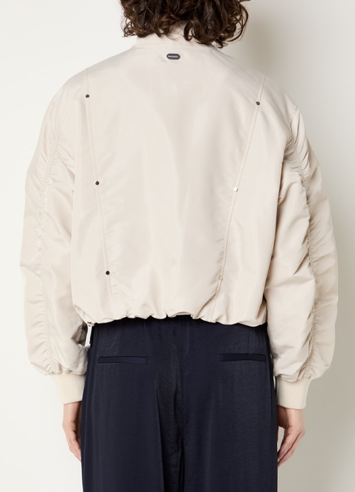 Beaumont Danique bomberjack met steekzakken en glanzende finish - achterkant beige