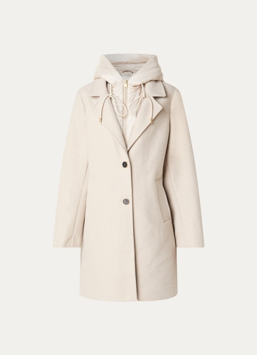 Beaumont Elvira mantel met uitneembare binnenjas - voorkant 2 creme