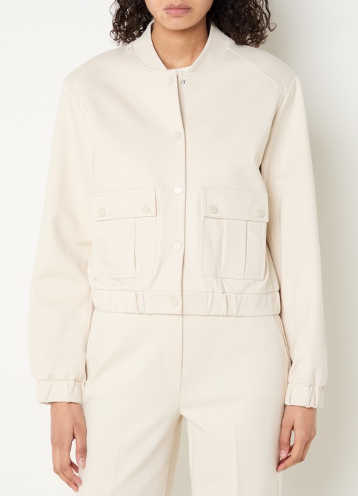 Beaumont Esther jack met lurex en opgestikte zakken - detail 2 creme