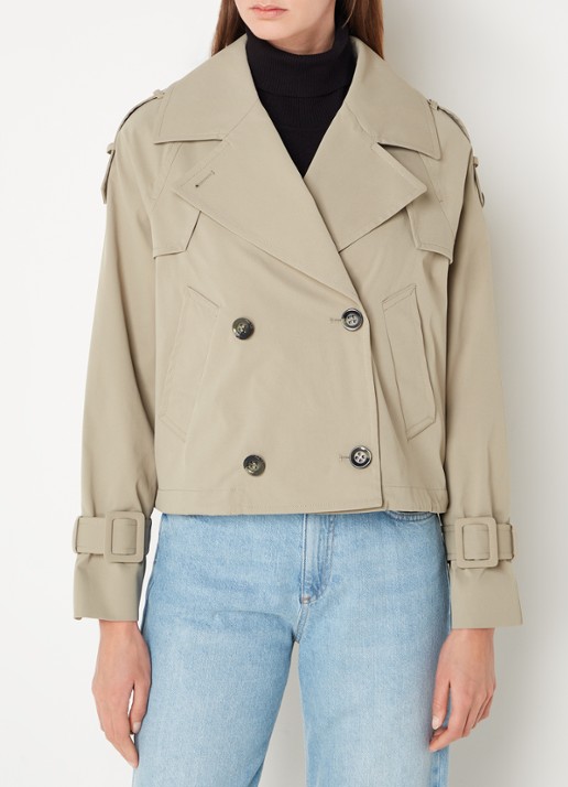 Beaumont Faye cropped double-breasted trenchcoat - detail 3 khaki