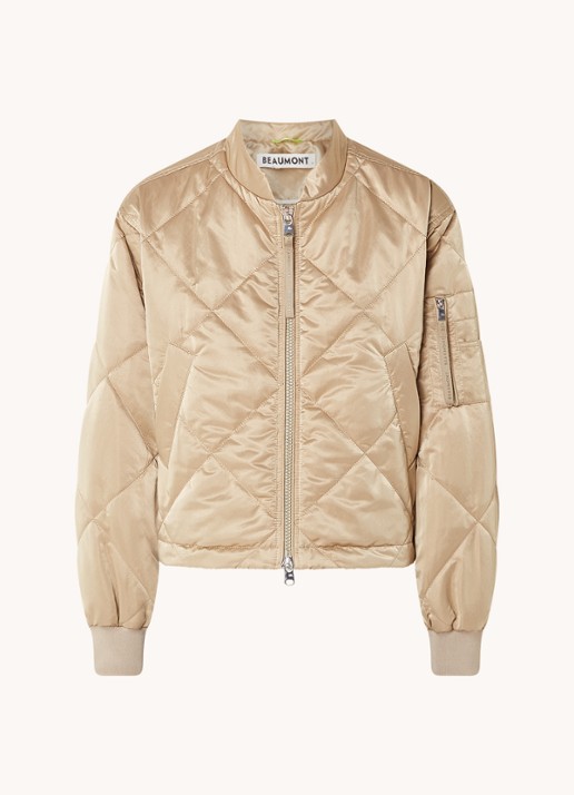 Beaumont Gwenn bomberjack met quilt patroon  - voorkant goud