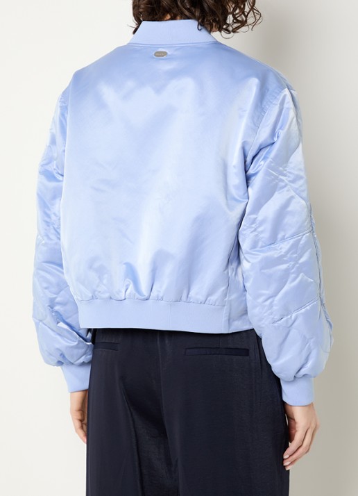 Beaumont Hady bomberjack met klepzakken en glanzende finish - achterkant blauw