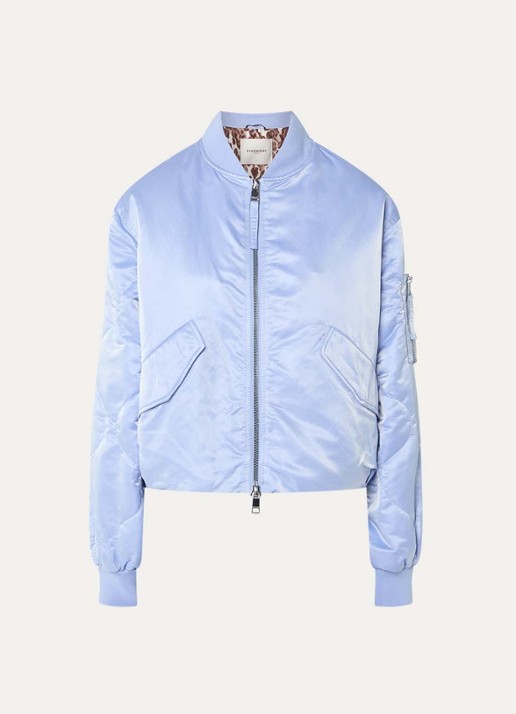 Beaumont Hady bomberjack met klepzakken en glanzende finish - voorkant 2 blauw