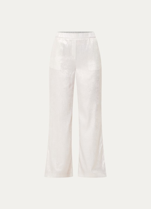 Beaumont Harry high waist wide fit pantalon met metallic finish - voorkant 3 zilver