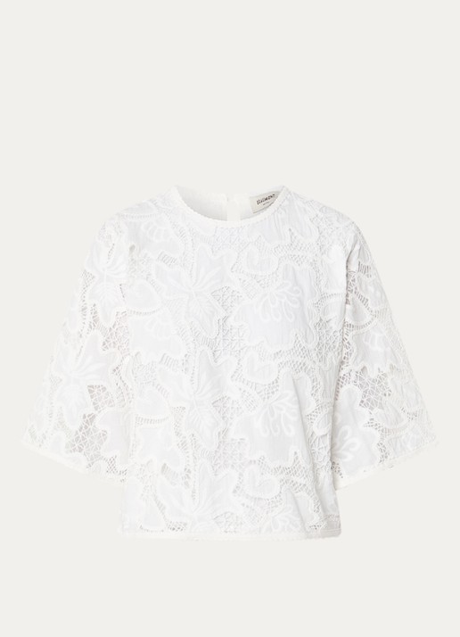 Beaumont Larisa tuniek met broderie - voorkant 3 gebroken wit