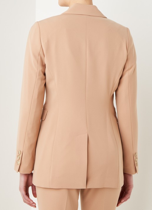 Beaumont Longline blazer met klepzakken - achterkant camel