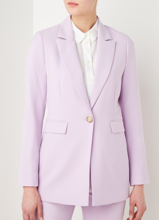 Beaumont Longline blazer met klepzakken - detail 2 lila