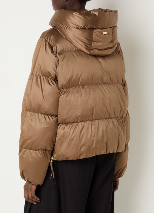 Beaumont Marian puffer jack met ritszakken - achterkant lichtbruin