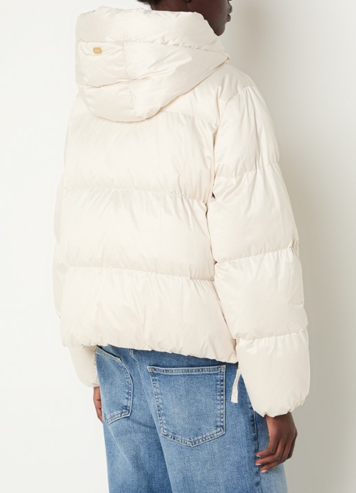 Beaumont Marian puffer jack met ritszakken - achterkant beige