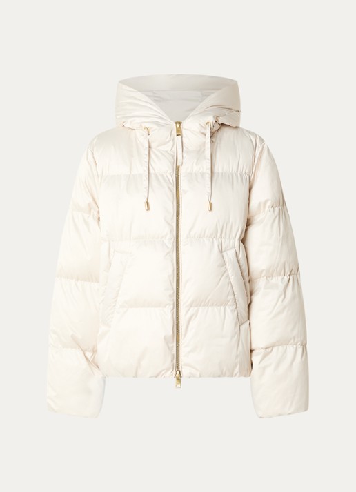 Beaumont Marian puffer jack met ritszakken - voorkant 2 beige