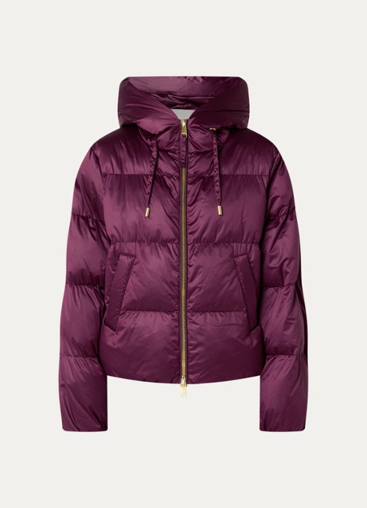 Beaumont Marian puffer jack met ritszakken - voorkant 3 aubergine