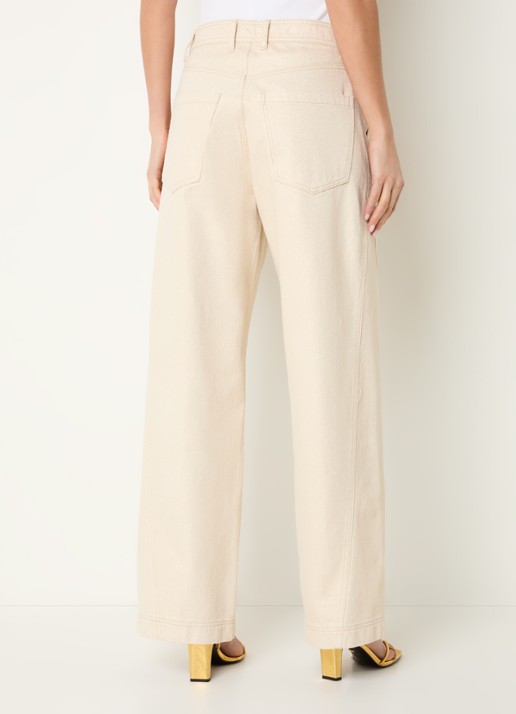 Beaumont Milly high waist wide leg jeans met lurex - achterkant 3 goud