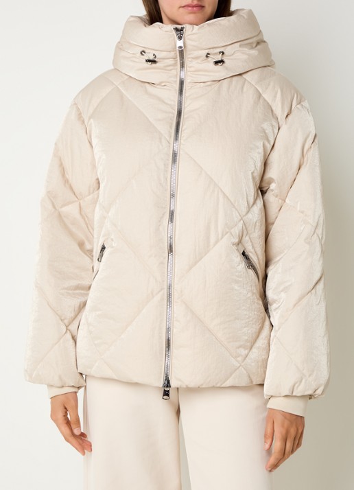 Beaumont Nowy puffer jack met capuchon en glanzende finish