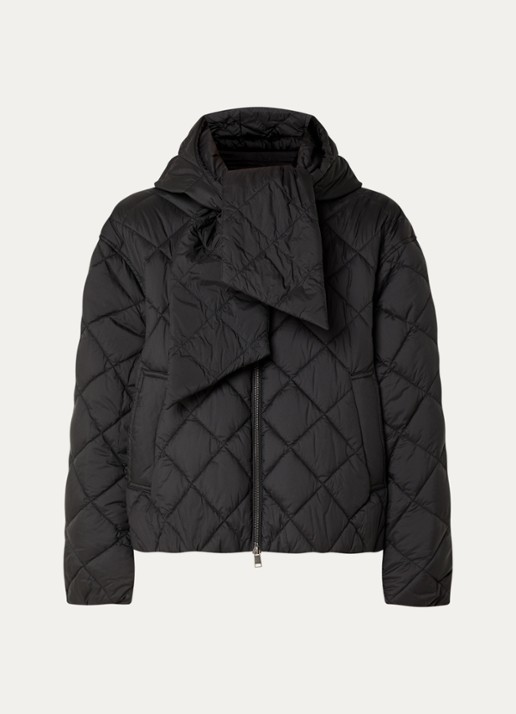Beaumont Violetta gewatteerde jack met quilt patroon - voorkant 2 zwart