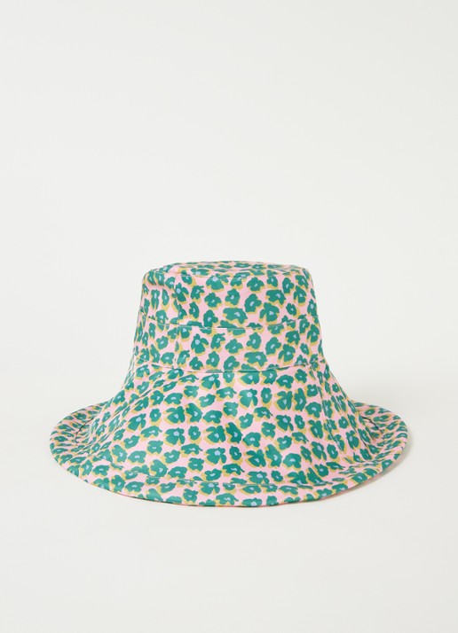 Becksöndergaard Amapola bucket hoed met bloemenprint - voorkant 2 flessengroen