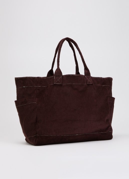 Becksöndergaard Cecilia schoudertas van corduroy met logo - achterkant 2 aubergine