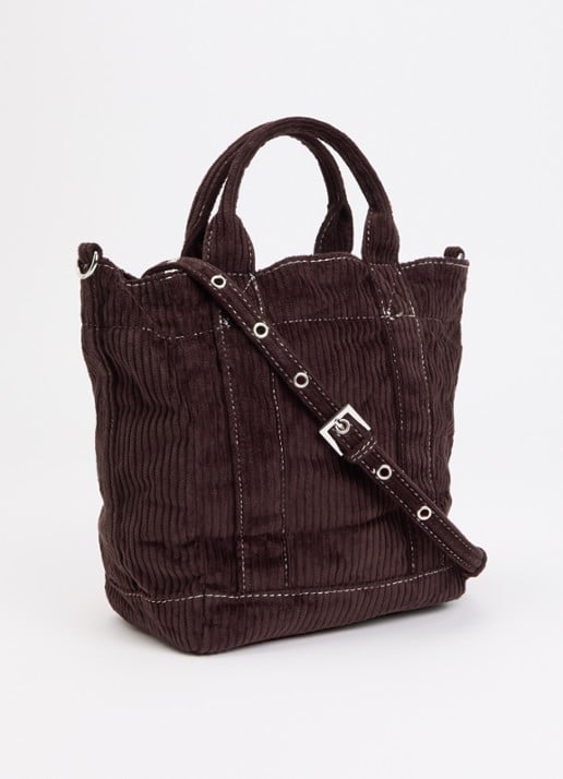 Becksöndergaard Corduroy Gene handtas met afneembare schouderriem - achterkant 4 aubergine