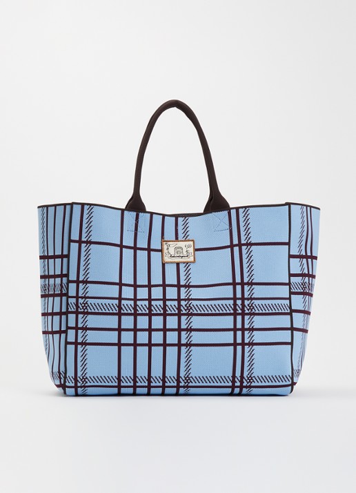 Becksöndergaard Grid Josie shopper met ruitdessin en logo