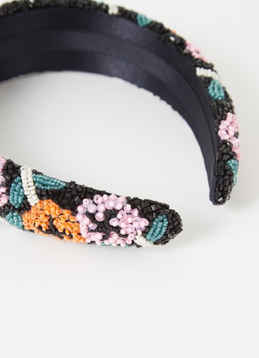Becksöndergaard Rosie haarband met kralendecoratie  - detail zwart