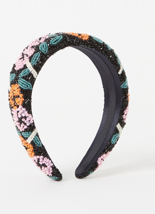 Becksöndergaard Rosie haarband met kralendecoratie  - voorkant 2 zwart