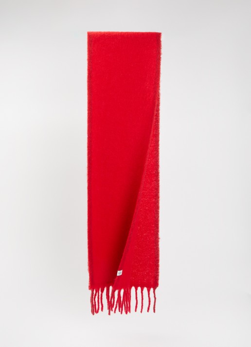 Becksöndergaard Yuta sjaal in alpaca wolblend 210 x 26 cm - detail 2 rood