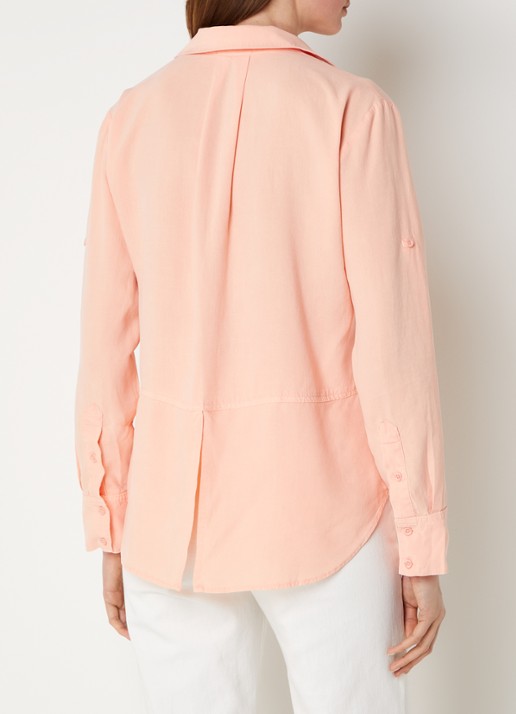 Bella Dahl Blouse  met borstzakken - achterkant 4 zalmroze