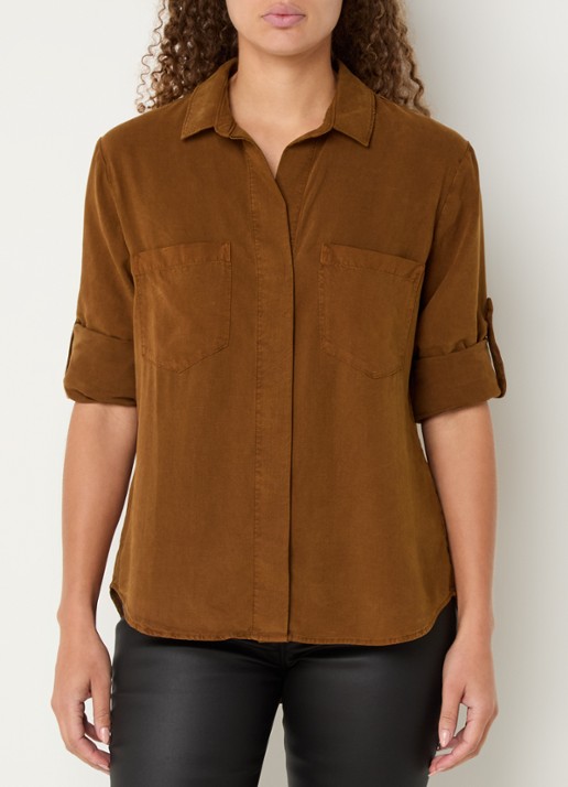 Bella Dahl Blouse  met borstzakken - detail 4 bruin