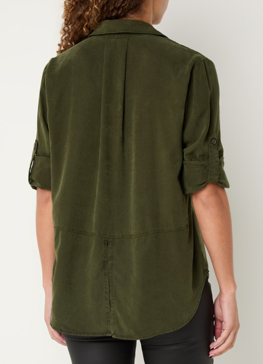 Bella Dahl Blouse  met borstzakken - achterkant 3 legergroen