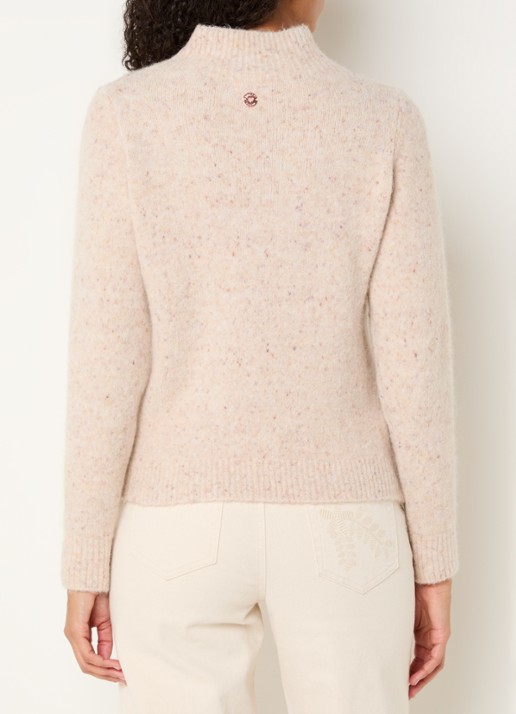 Bellamy Thebe kabelgebreide trui in alpaca wolblend - achterkant beige