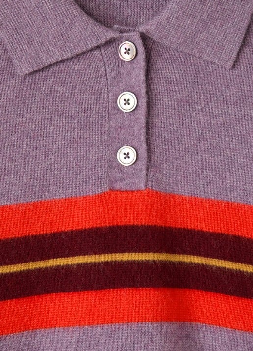 Bellerose Aetik fijngebreide trui in merino wolblend - detail 3 paars