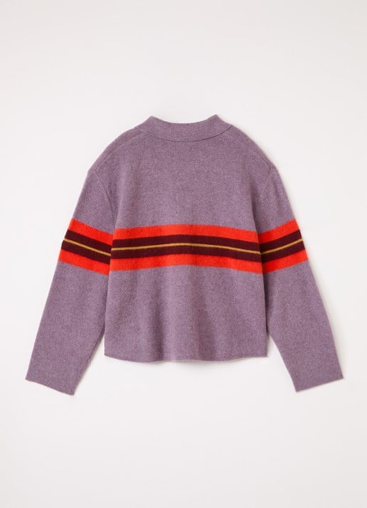 Bellerose Aetik fijngebreide trui in merino wolblend - voorkant 2 paars