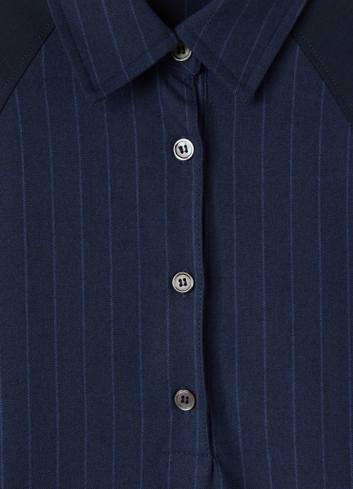 Bellerose Air tuniekjurk met krijtstreep - detail 3 donkerblauw
