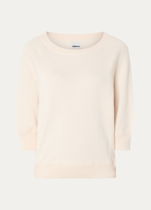 Bellerose Anglet sweater met ronde hals - voorkant 2 gebroken wit