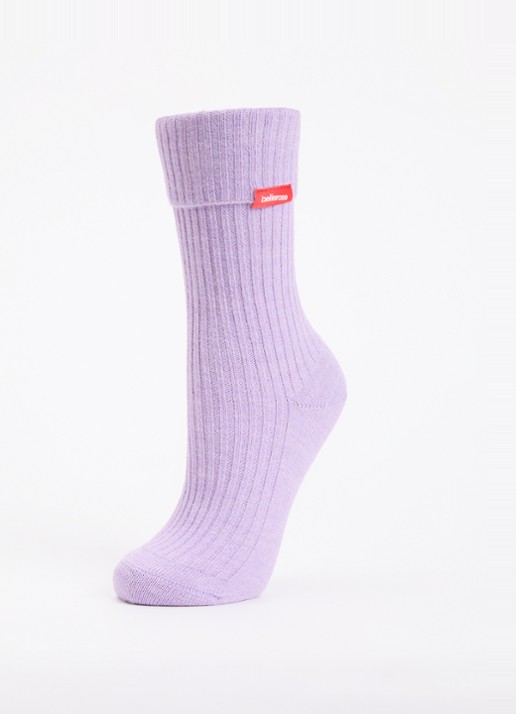 Bellerose Baniy ribgebreide sokken met gemêleerd dessin - detail 3 lila