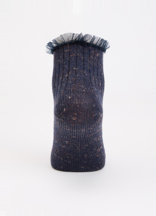 Bellerose Baso sokken in linnenblend - voorkant 2 donkerblauw